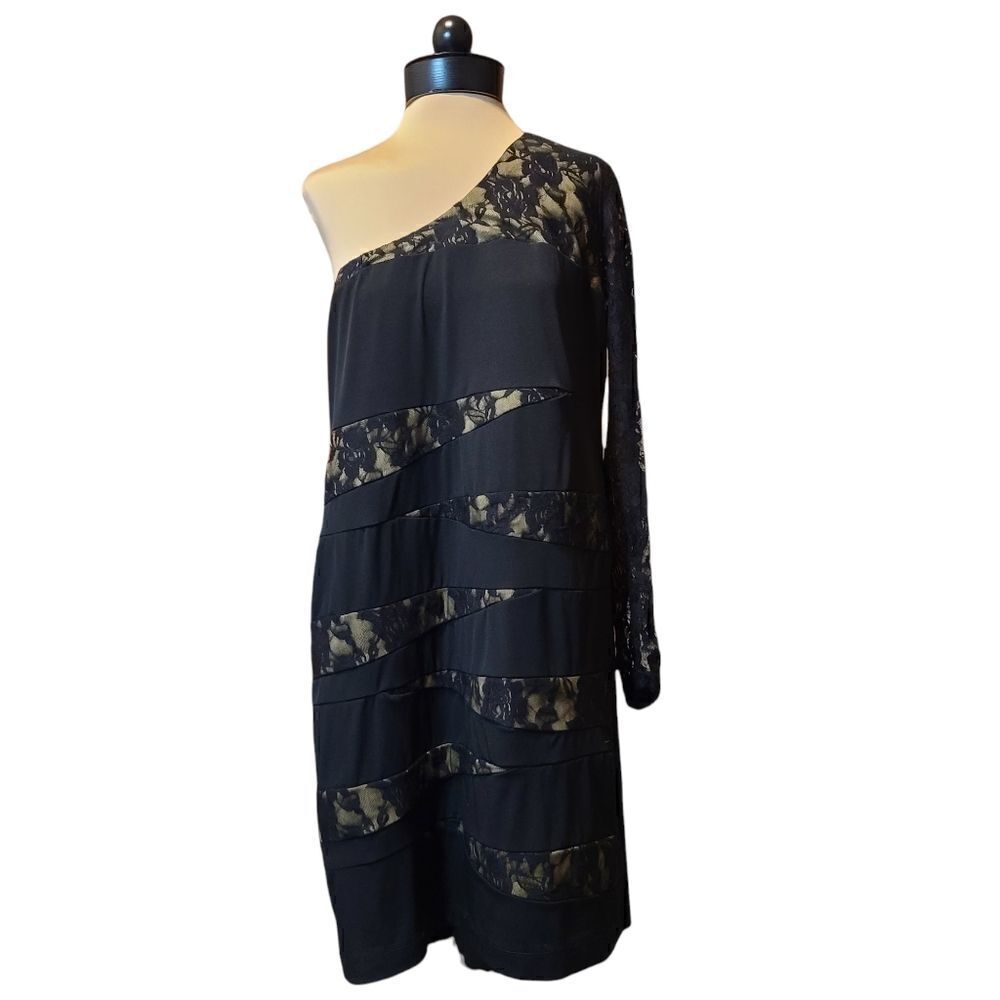 Ruby Rox Plus One Shoulder Bodycon Lace Dress 2X - Picture 1 of 3